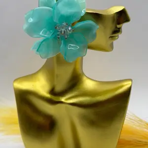 Sun kissed Pastel  Turquoise Resin Flower Earrings
