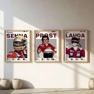 Formula 1 Legends Poster | Formula 1 Wall Art | Ayrton Senna |Niki Lauda | Alain Prost | Minimalist Poster|Car Enthusiast