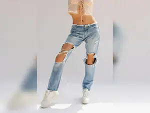 The Rockie Distressed Mid RIse Distress Jeans by Nectar Premium Denim