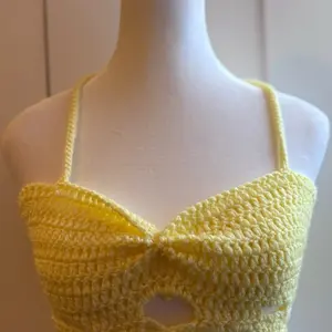 Handmade Heart Crochet Lace-Up Top 