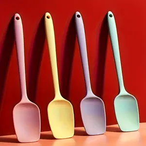 4-Pack Silicone All-in-One Food Grade Heat-Resistant Cream Spreader, Mixing Spoon/Salad Spoon, Scraper Cake Baking Tool, Baking Utensils Supplies