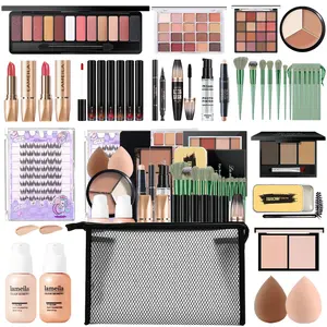 All in One Makeup Kit for Women Full Kit – Makeup Gift Set with Eyeshadow Foundation Lash Lipstick Mascara Concealer Primer Contour Brow Eyeliner & Tools - Perfect for Daily Wear, Parties & Gifting