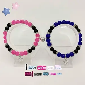 Tv Girl Matching Bracelets (Blue x Pink) - Perfect Gift for Friends or Couples - Fashion Accessories valentines bracelet