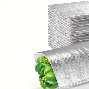 10pcs/set Aluminum Foil Thermal Insulation Insulated Bag Flat Mouth Disposable Takeaway Food Fresh BBQ Cake Freezer Bag Container