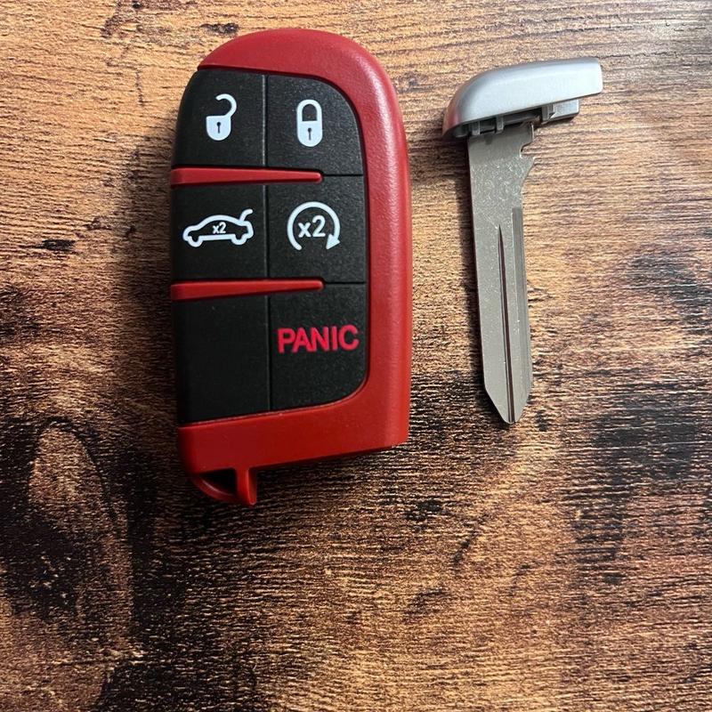 Red SRT -Hellcat Key Fob Shell for Dodge Charger Challenger Durango Chrysler 300 Redeye Demon Trackhawk with SRT Logo