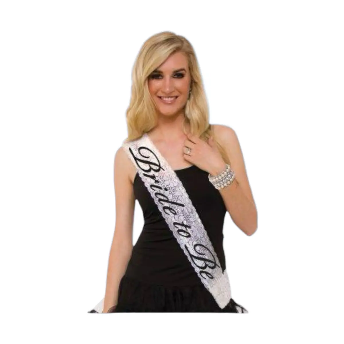 Lace Sash-Bride to Be, White, Womenswear bachelorette sash Bachelorette parties, bridal showers Hand Wedding Accessory