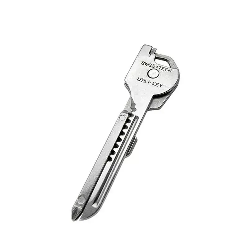 Key-Shaped Portable Multi-Tool Keychain, Stylish Foldable Pocket Tool with Knife & Bottle Opener, Lightweight EDC Gear for Men Women, Compact Handy Accessory for Camping Hiking Daily Carry, Practical Outdoor Survival Tool with Multiple Functional Design