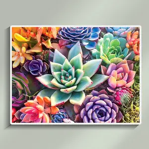 DIY 5D Diamond Painting Plants Beautiful Colorful Succulent Series Full Diamond Embroidery Kit Handmade Home Decoration 30x40cm/11.81x15.75inch