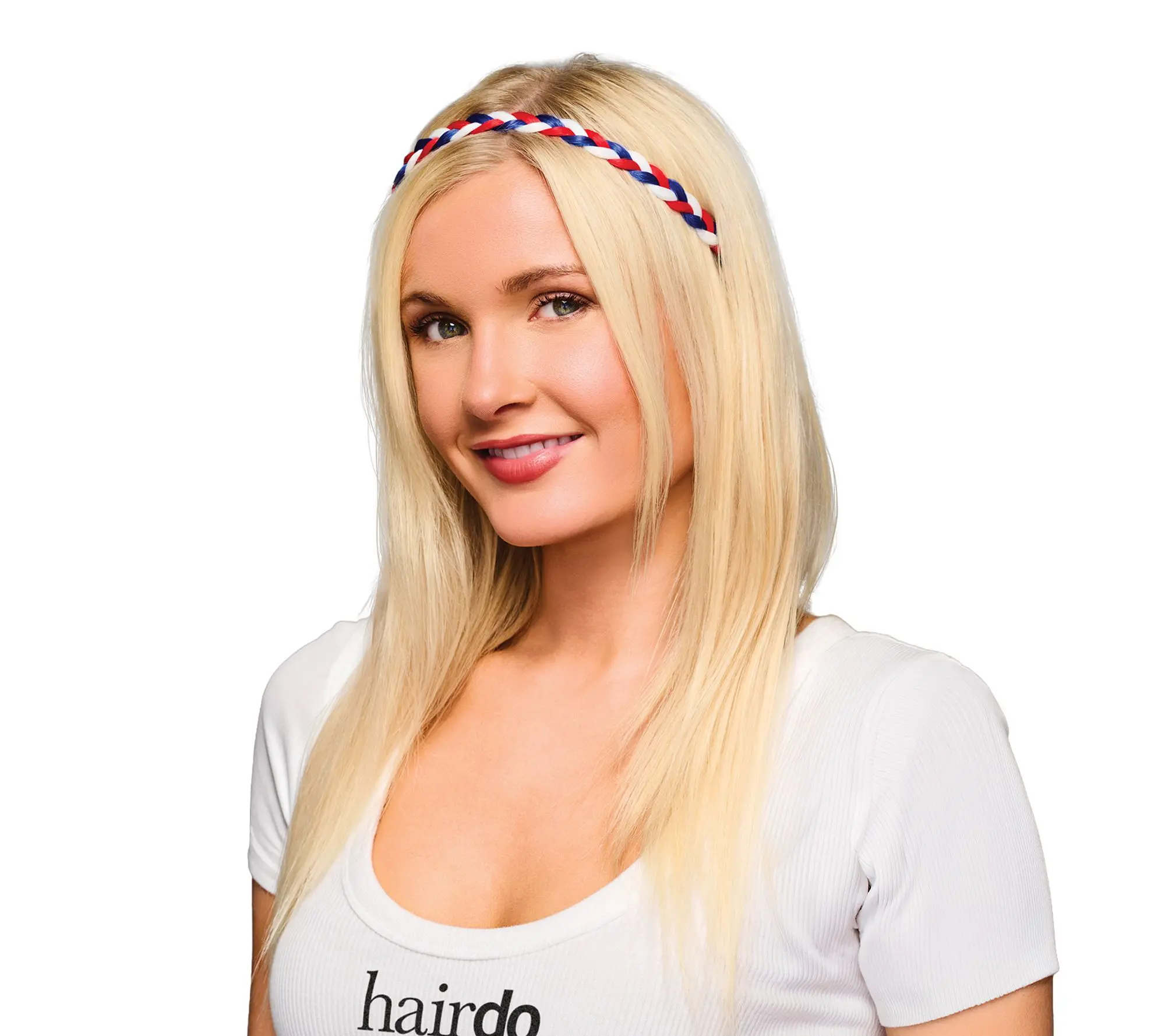 Hairdo Spirit Wear Red White and Blue Braided Headband