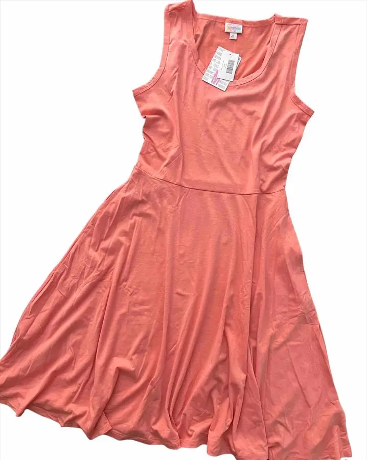 LuLaRoe Nicki • A-Line • Sleeveless • Fit and Flare Dress • Pale Salmon