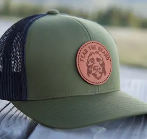 Fear the Beard Hat | Upland Dog hat | Griffon, Wirehaired Pointer, Schnauzer, Drahthaar leather hat | Gift for Men, Husband