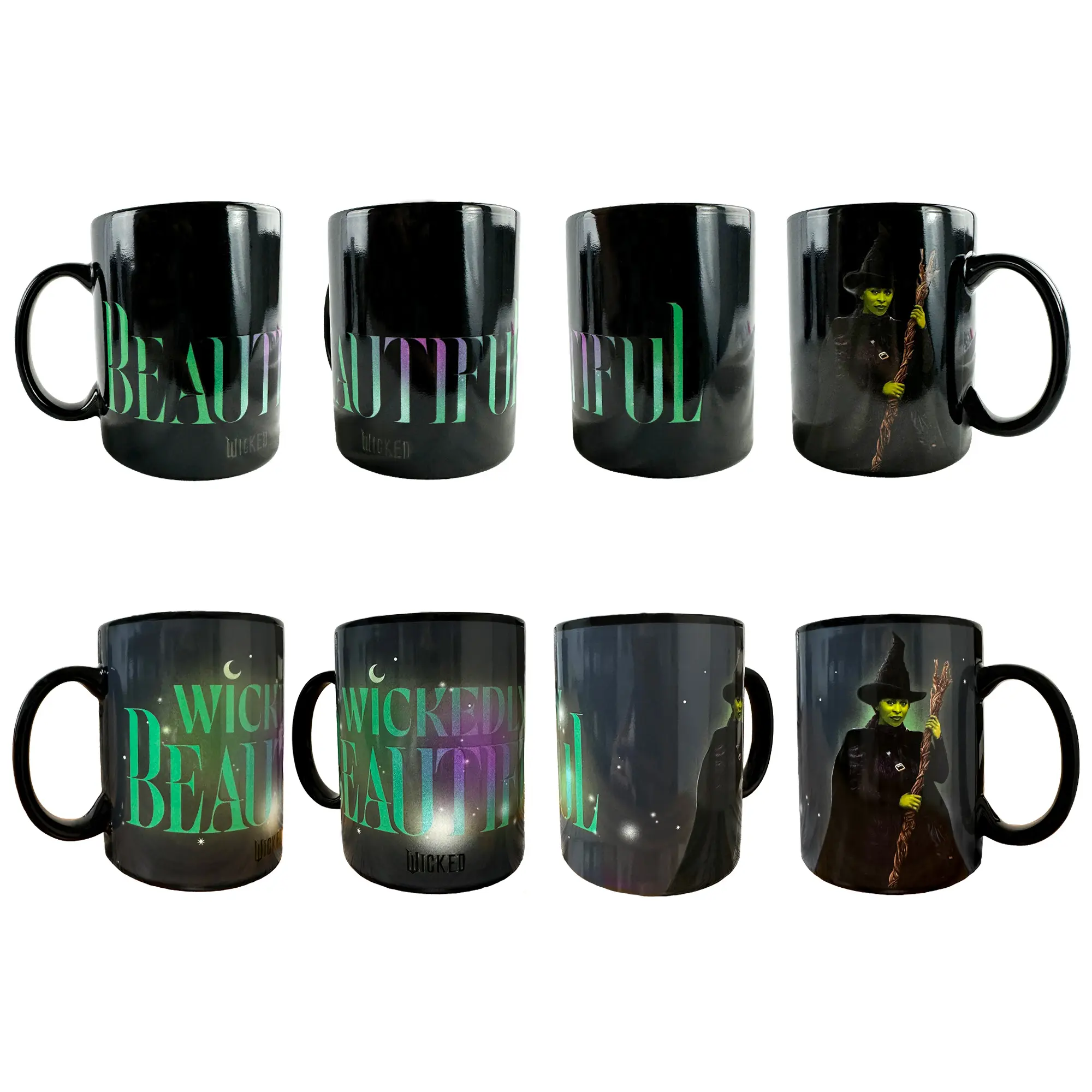 Wicked Elphaba Color-Changing Heat-Reactive Ceramic Coffee Mug - 16 oz Sturdy Reusable Drinkware, Kitchen Shelf Organiser Cup