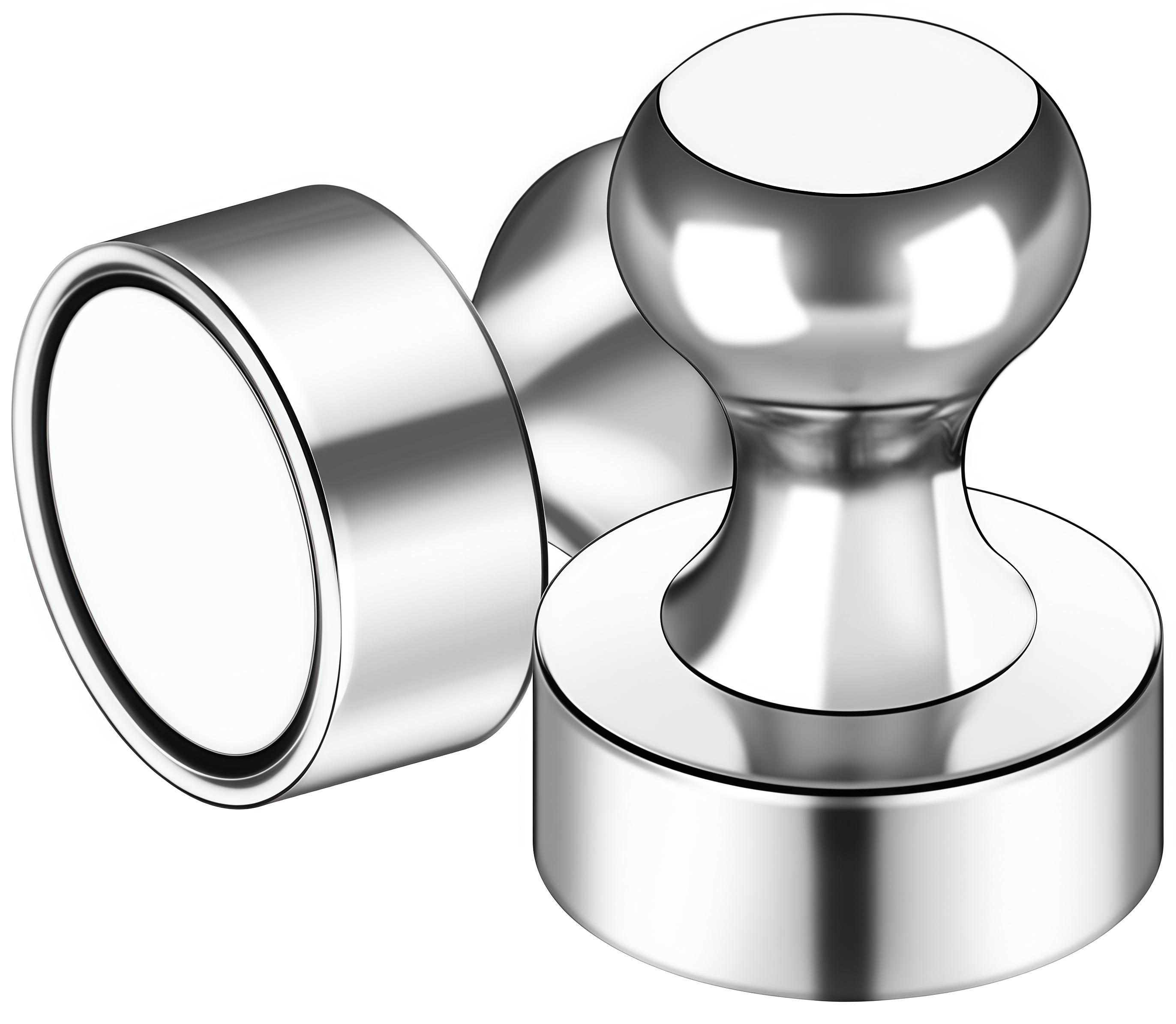 Multi-Purpose Strong Magnetic Push Pins Brushed Nickel Thumbtack Magnets for Refrigerator Whiteboard Locker School Classroom Bulletin Board Organization