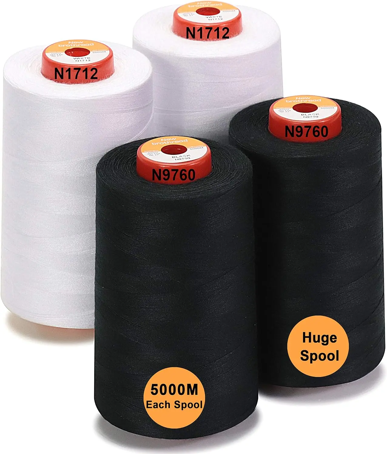 New brothread - 30 Options - 5500Y (5000M) Each All Purpose Spun Polyester Thread 40S/2 (Tex27) for Serger, Overlock, Quilting, Piecing and Sewing, mothersdaygift