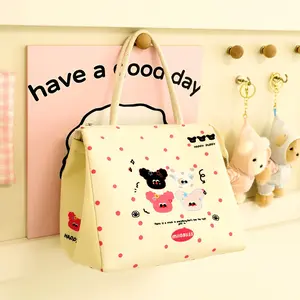 Large Capacity Lunch Bag, Portable Insulated Food Container, Easy Clean Design, Ideal for School & Gatherings, Durable Handle Included