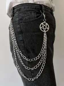 Punk Style Star & Chain Design Chain Belt, Fashionable Clothes Accessories for Men & Women, Trendy Accessories for Party and Daily Life, Star Decorated Belt