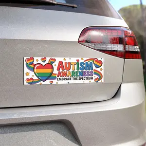 Inspirational Vinyl Autism Awareness Car Exterior Accessory - 10in x 3in Bumper Magnet and Bumper Sticker Combo
