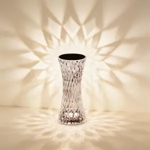 Small Waist Crystal Diamond Table Lamp - 16 Color Changing Night Light, Touch Control, USB Rechargeable, Remote-Controlled Bedside Lamp for Bedroom, Party Home Decor