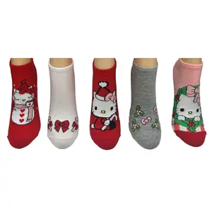 Ladies' Holiday Character No-Show Sock Set - 5Pair