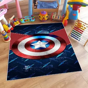 Captain Rug, America Rug, Captain Shield Rug, Superhero Rug, Fantastic Cartoon Mat, Super Hero Cartoon Mat Rug, Legends Rug, Kids Room Decor
