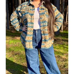 Blu Skies Aztec Shacket