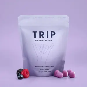 TRIP Magnesium Gummies - Wild Berry Flavor, 30 day supply, Vegan & Sugar Free, 5400mg Magnesium Citrate, Highly Absorbable for Stress & Anxiety Relief All Natural Supplement