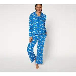 MUK LUKS Tall Dream Cloud Notch Collar Pajama Set MUK LUKS Tall Dream Cloud Notch Collar Pajama Set