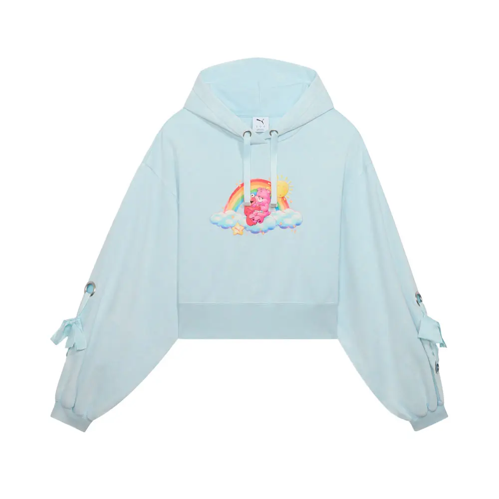 PUMA Womens Care Bears X Sesame Street Relaxed Fleece Hoodie Casual Outerwear Casual - Blue