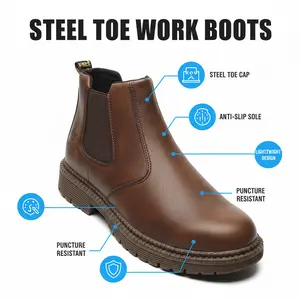 Unisex Smash-Proof Safety Work Shoes Chef Shoe Waterproof Splash-Proof Puncture-Proof Breathable Anti-Slip Durable Outdoor Comfortable