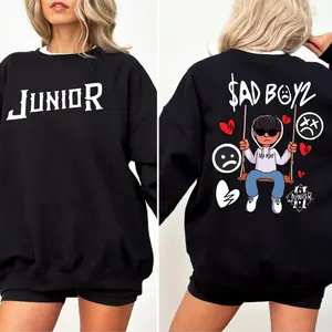 Junior H Sad Boyz 4 Life II Hoodie, Sweatshirt, T-Shirt, Corridos Latin Music Graphic Pullover, Trendy Unisex Streetwear for Fans