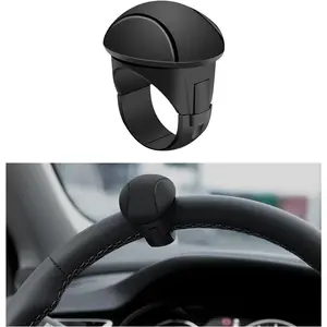 Steering Wheel Spinner Knob, Adjustable Car Steering Wheel Knob Spinner, Non-Slip Steering Wheel Aids Power Handles, Auto Universal Accessories for Cars, Trucks, Tractors (Black)