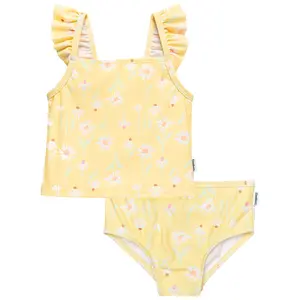 Gerber Toddler Girls' Daisy 2-Piece Swimsuit with UPF 50+ Protection and Shoulder Ruffles