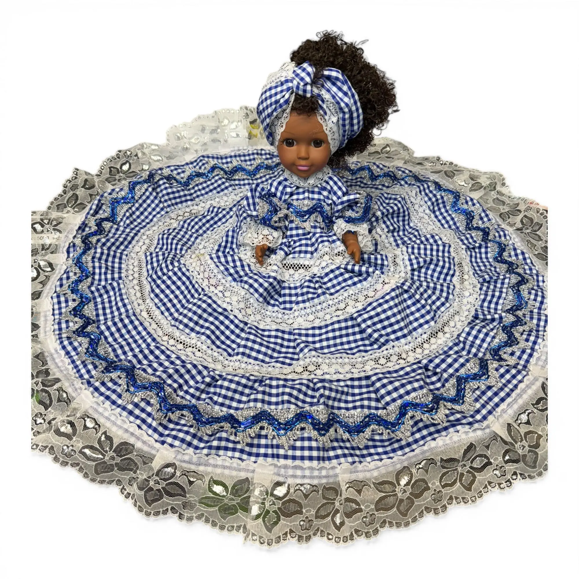 Handmade Ginga Spiritual Doll - Blue and White Religious Doll, Altar Decor, Faith Symbol, Faith-Inspired Home Decoration, Prayer and Protection Gift