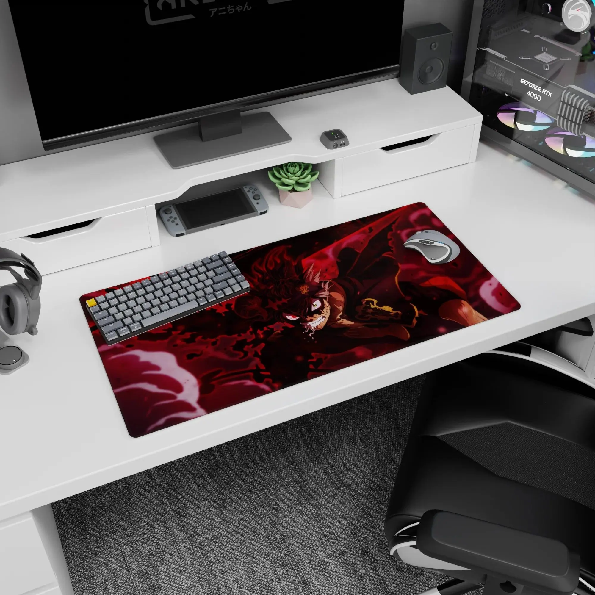 [SALE UP TO 30%]Black Clover - Anime Desk Mat - Devil's Wrath, Mouse Pad for Anime Fan, Gaming Desk Accessories, Large Computer Pad, Desk Decor