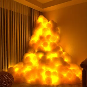 K-196.85inch Smart Thunder Cloud Ambient Decor with Remote & APP Control, Multi-Color Changing Strips, Sync to Music, for Bedroom, Living Room, Gaming Room - ABS Resin, Wall-Mounted, Adjustable Brightness, USB Powered, Wireless Operation with Button Batte