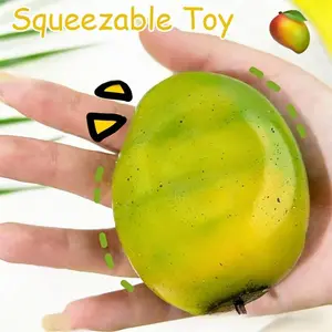 Color Changing Strawberry Mango Squishy Fidget Toy Slow Rebound Stress Relief Toy for Kids, Adults Squeeze Toy Gifts