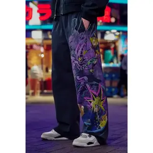 Men's Young Graphic Sweatpants Black, Streetwear Hip Hop Pants, Outdoor Wear Daily Wear, Designer Clothing,  Gift for him, Gift for her, Birthday's giftGift For Him Her