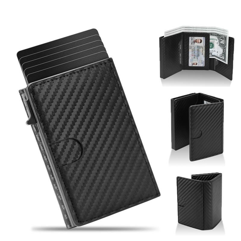 Upgrade Mens Smart Wallet,Slim Minimalist 6-9 Card Capacity RFID Blocking Bifold Wallet,Carbon Fiber Credit Card Holder