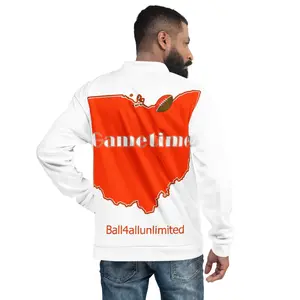 Cleveland Professional Football Merchandise-Gametime-Unisex Bomber Jacket-solid/white-orange Fabric Fleece