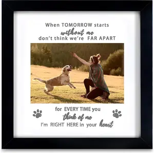 Memorial Picture Frame - Remembrance Frame for Sympathy Dog Or Cats Pet Ornaments Pet Loss Gifts Picture Frame(9x9 frame) Decor Matte Photo Wall Friend