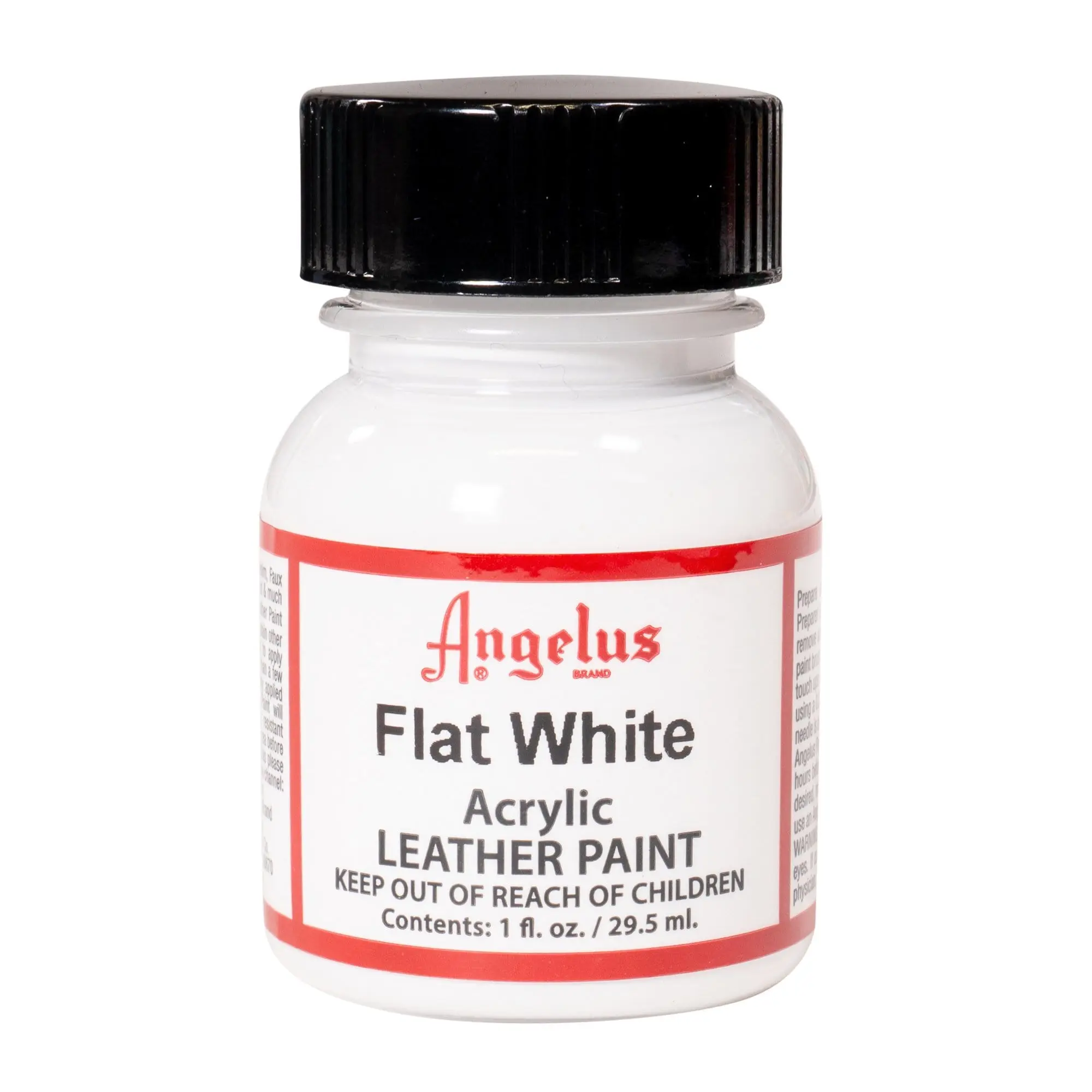 Angelus Flat White Acrylic Leather Paint - Water-Based Premium Shoe Paint for Custom Sneaker & Leather Projects