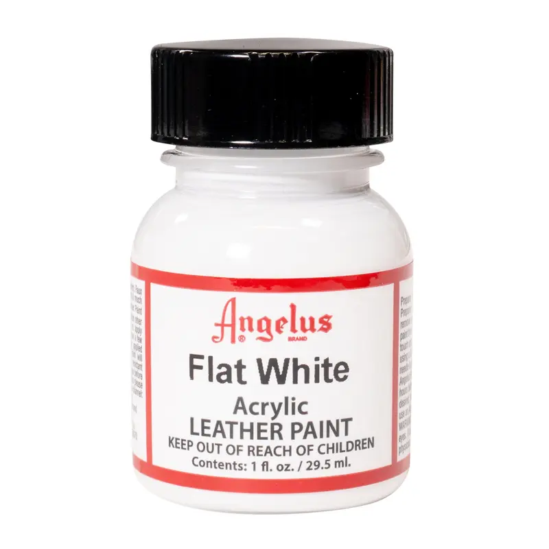 Angelus 1 oz. Water-Based Flat White Acrylic Leather Paint - Premium Mixable Solution for Custom Sneaker, Leather DIY Projects Supplies