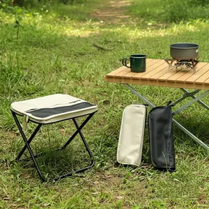 Compact Foldable Outdoor Folding Stool, Durable Tear Resistant Cloth, Stable Support Structure, Easy Carry Foldable Seat for Mountaineering, Camping, Courtyard and Daily Outdoor Rest