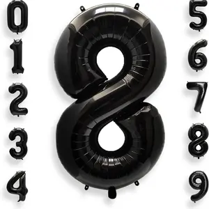 32-Inch Number Aluminum Foil Balloon, Customizable 0-9 Numbers, Perfect for Birthday Parties, Halloween, Christmas, Graduation, Mother's Day