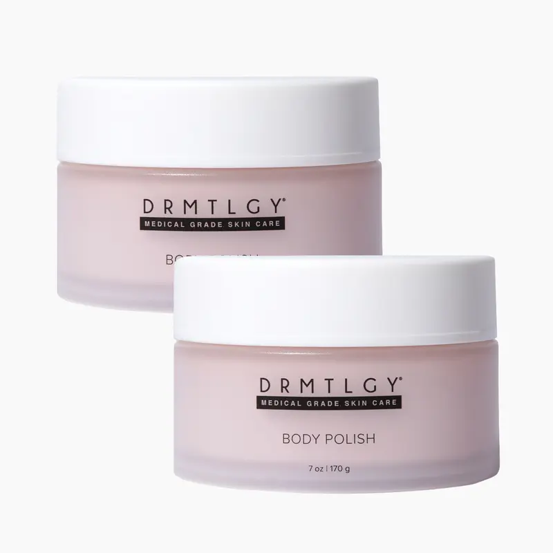 DRMTLGY Body Polish 7oz (2-Pack) - Gentle Exfoliating Body Scrub, Smooths Uneven Texture, Softens and Firms Skin with Squalane and Peptides