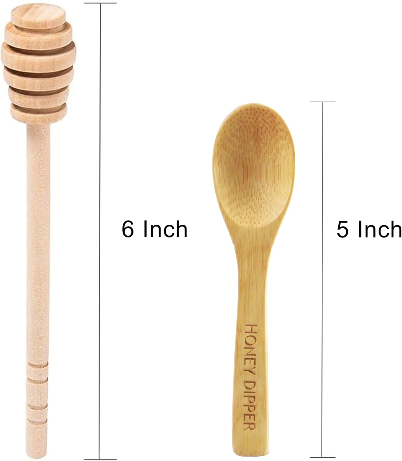 4Pcs Wooden Honey Dipper Sticks, 6.3 Inch Honey Comb Stick, Mini Honey Mixing Stirrer Spoon for Honey Jar Dispense Drizzle Honey Wedding Party