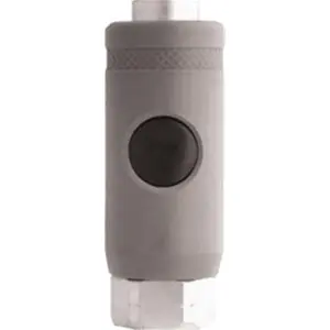 Milton NPT Standard 1/4 in Female A-Style Push Button Coupler with Double-Click Safety Lock for Power Tools, Hardware Applications, Double-Click Lock