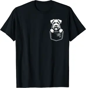 Cute Peeking Soft Coated Wheaten Terrier Dog Graphic Design T-Shirt - Dongshengwu Shop 56B0CX51ZKWV