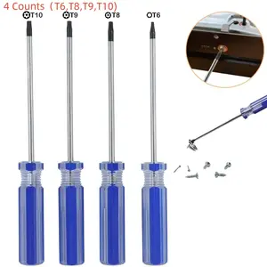 4-Piece T6-T10 Torx Screwdriver Set, Repair Tool Kit for Macbook, Laptops, Hdds, Ps Series & Xbox Controllers