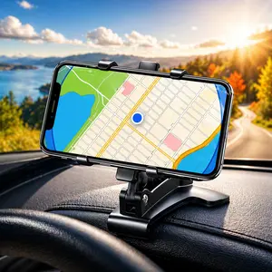 Car Phone Mount - Dashboard Holder, Car Stand for Cell Phones, Adjustable Clamp, Secure Grip for iPhone & Samsung Galaxy, Easy Installation, Driving Safety Design, Dashboard Phone Holder, Cell Phone